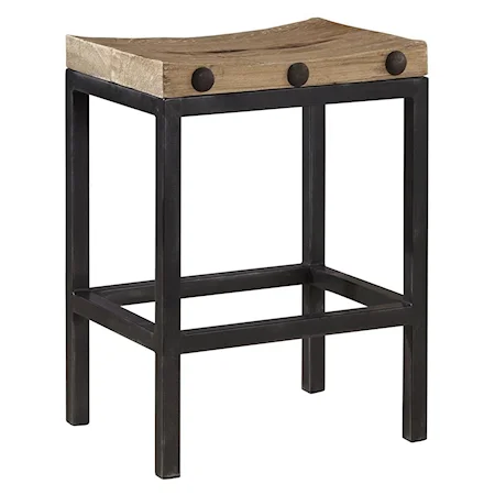 Modern Industrial Style West End Counter Stool with Reclaimed Wood